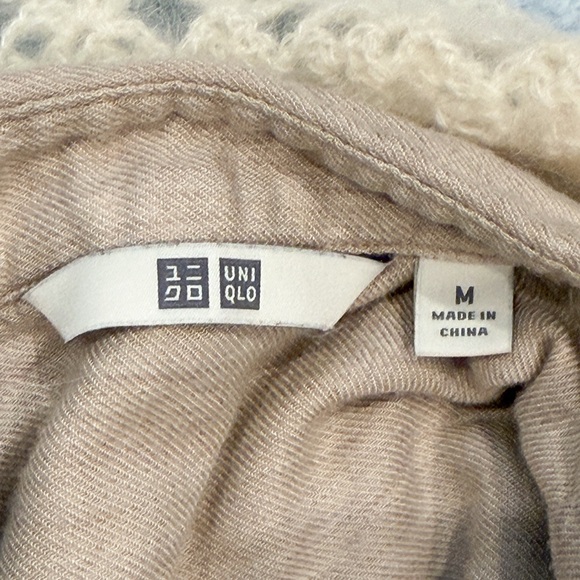 French Chic Bundle | Sézane Knit Cardigan + Neutral Blouse + Plaid Pants - Picture 2 of 6